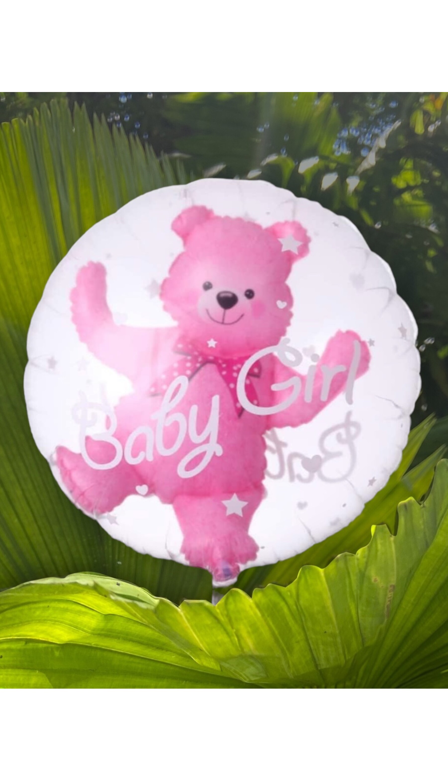 Baby Girl teddy bear Mylar